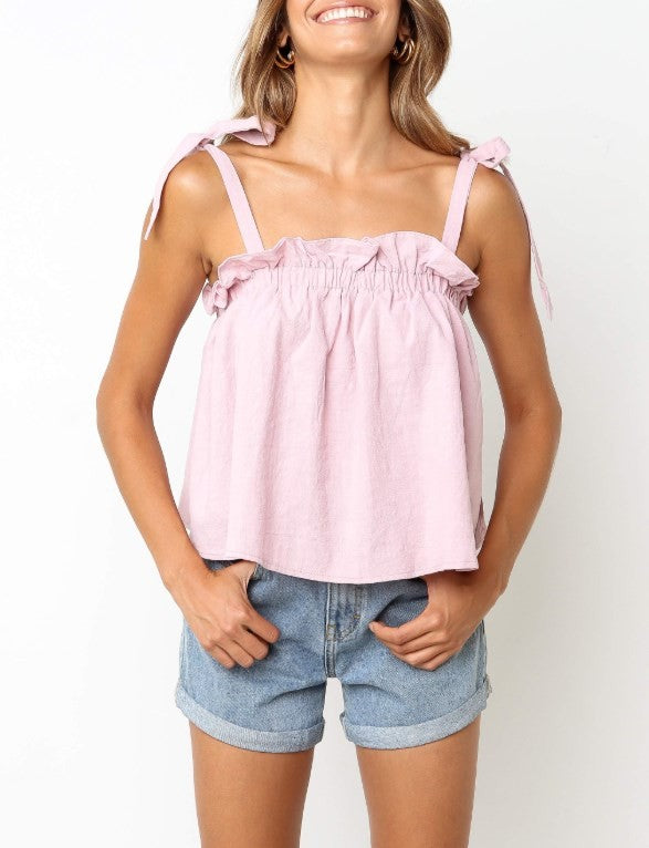 ruffle tie top