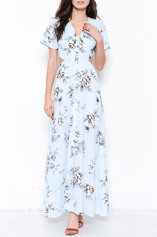 light blue floral maxi