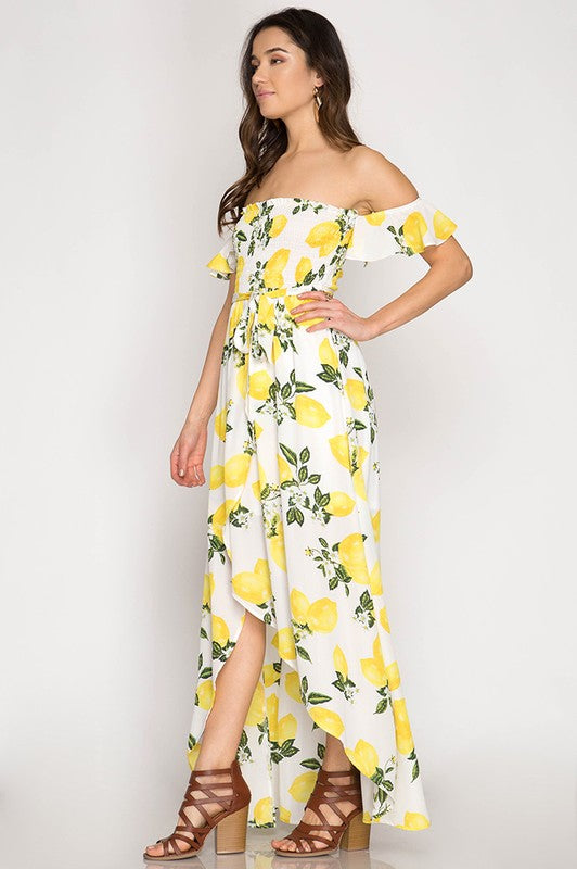 summer dress with lemons