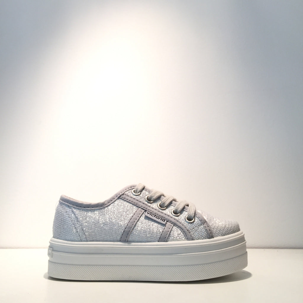 silver platform sneaker