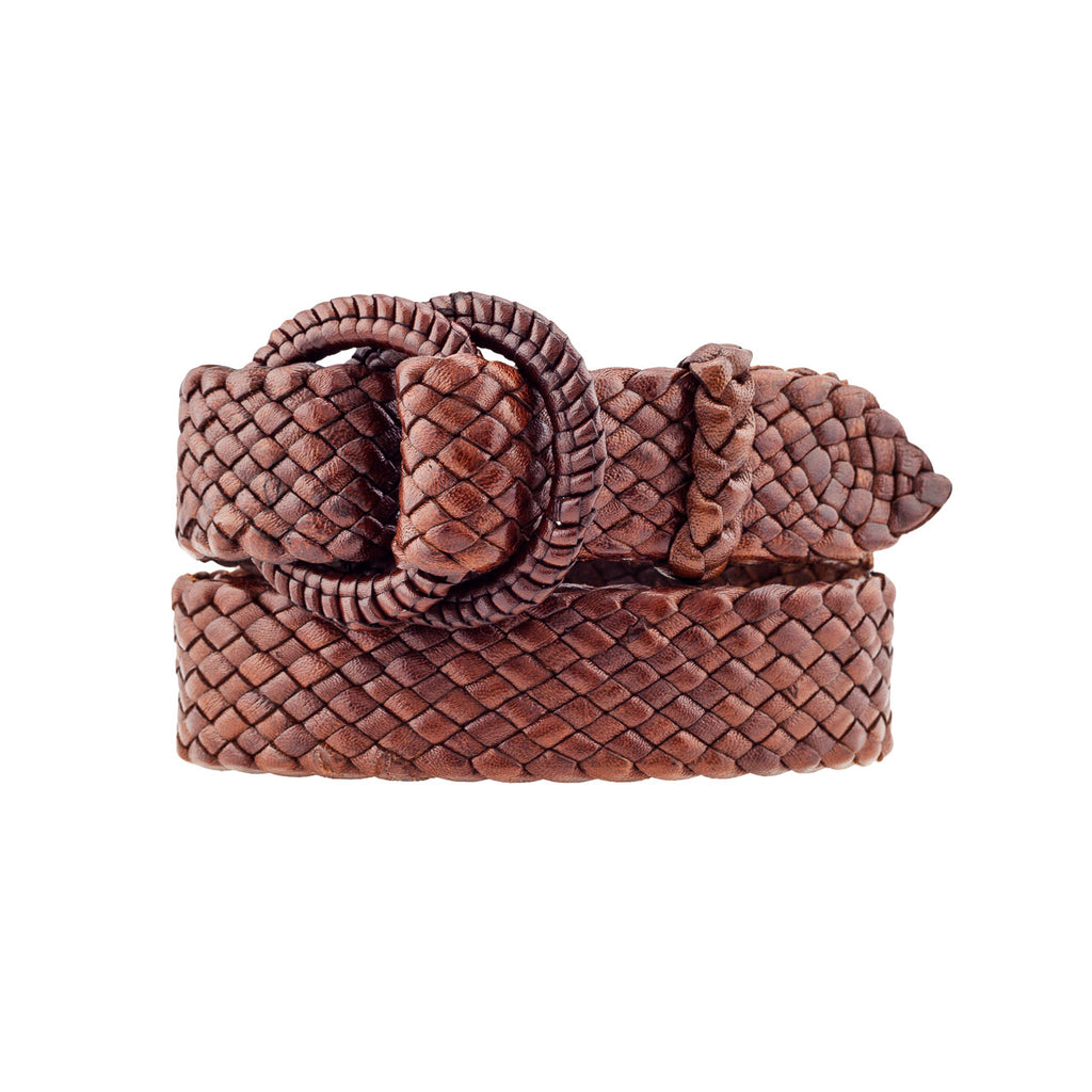 Saddler- Kangaroo Plaited Ladies Leather Ring Belt (32mm Wide ...