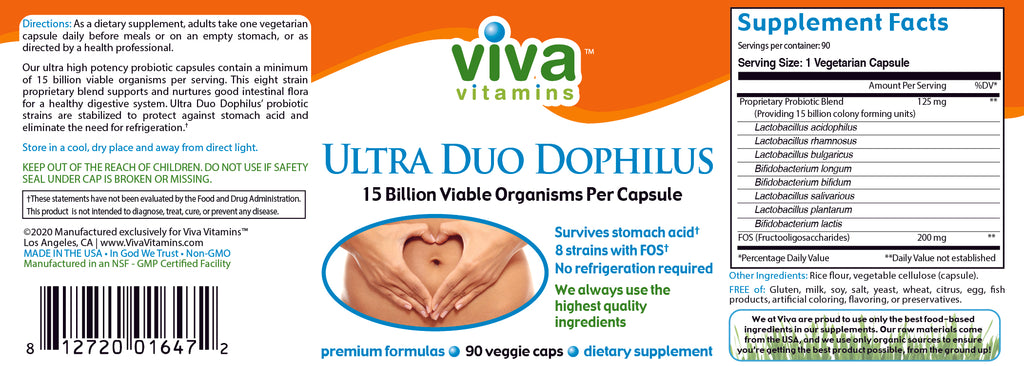 Ultra Duo Dophilus – 15 Billion Organisms Label