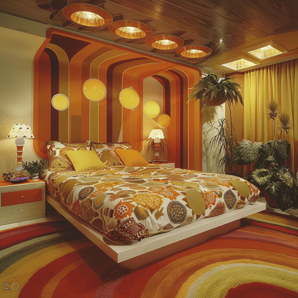 1970s bedroom retro decor home