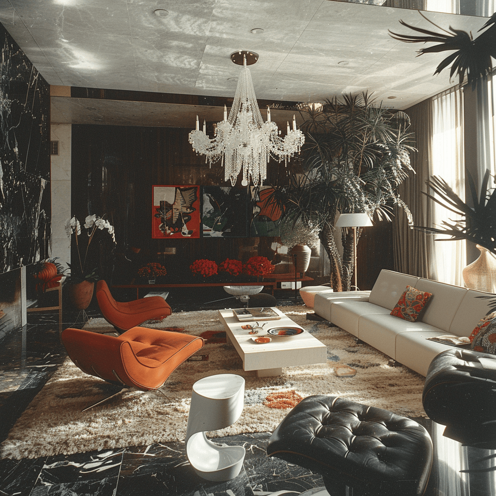 1970s living room retro decor home