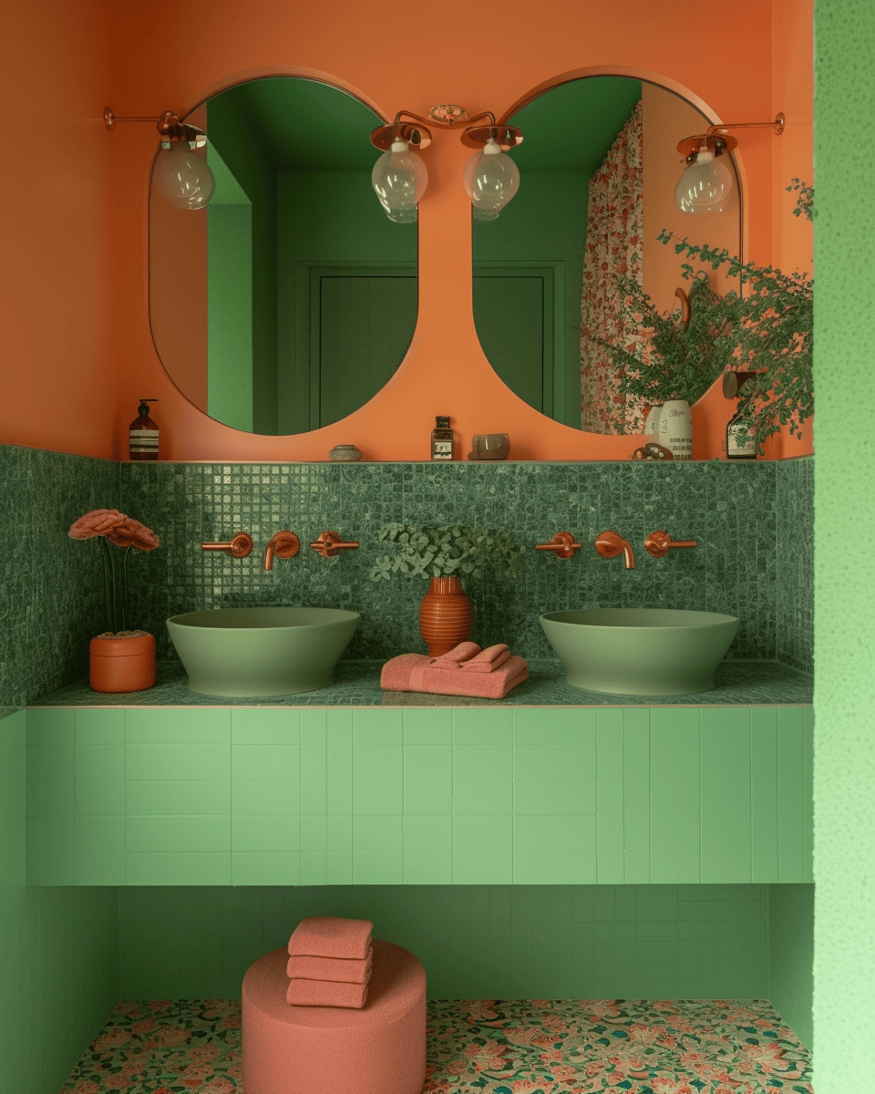 Vintage look achievement with 70s bathroom decor techniques