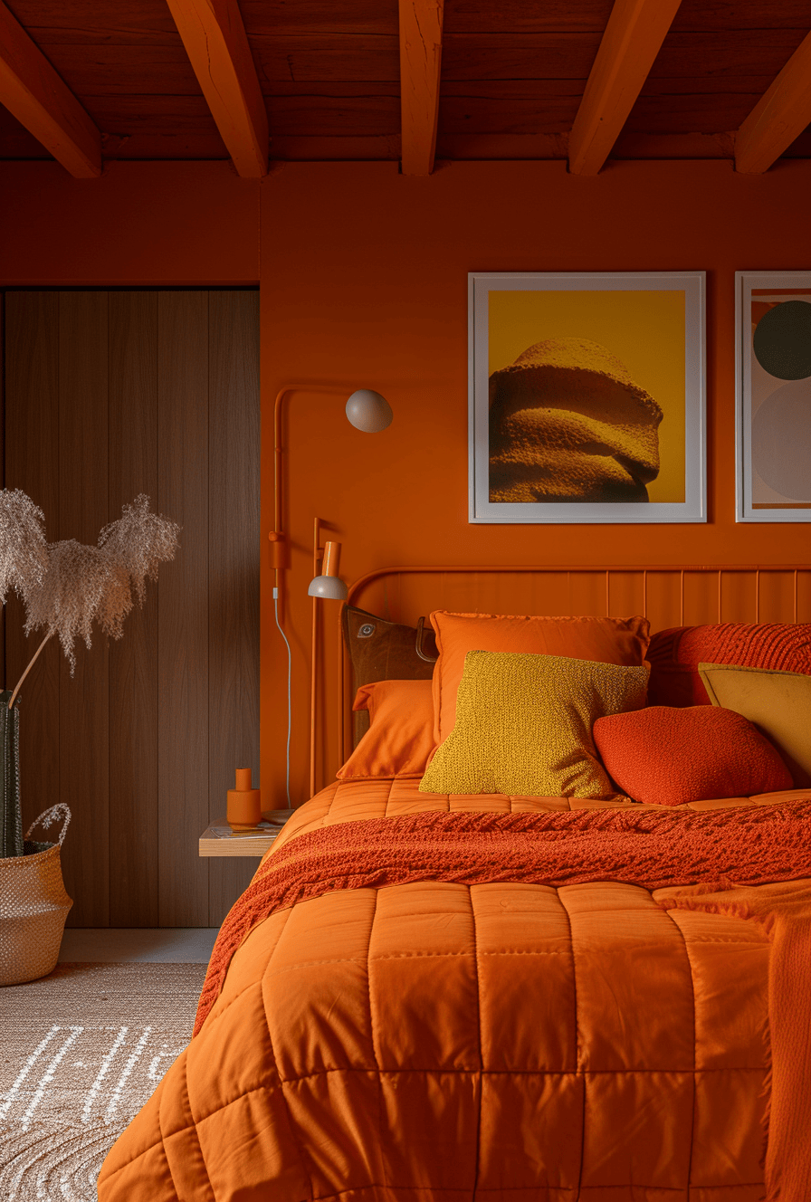 70s bedroom visuals creating a timeless space filled with vibrant 70s splendor