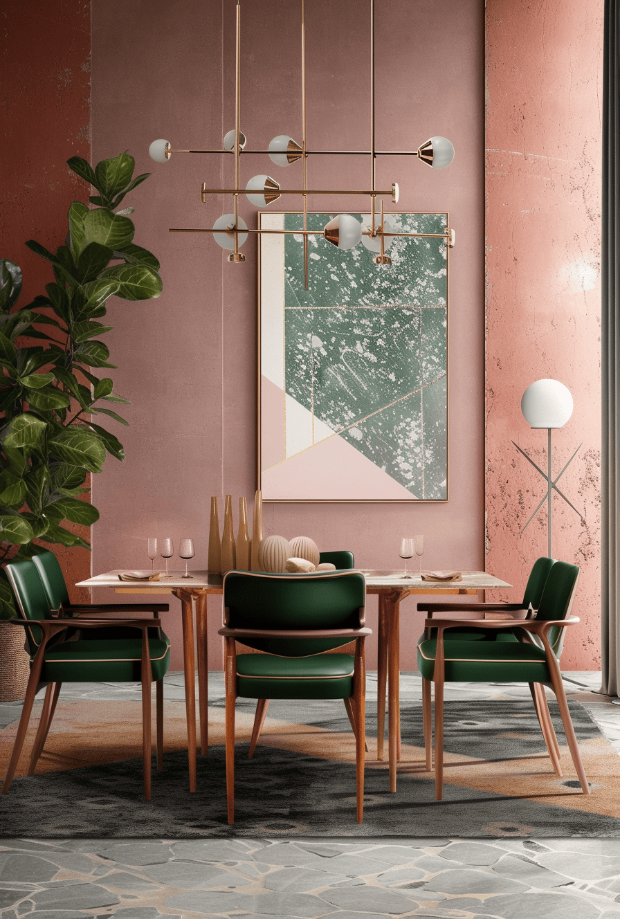 70s dining room journey displayed by ceramic tile tabletops