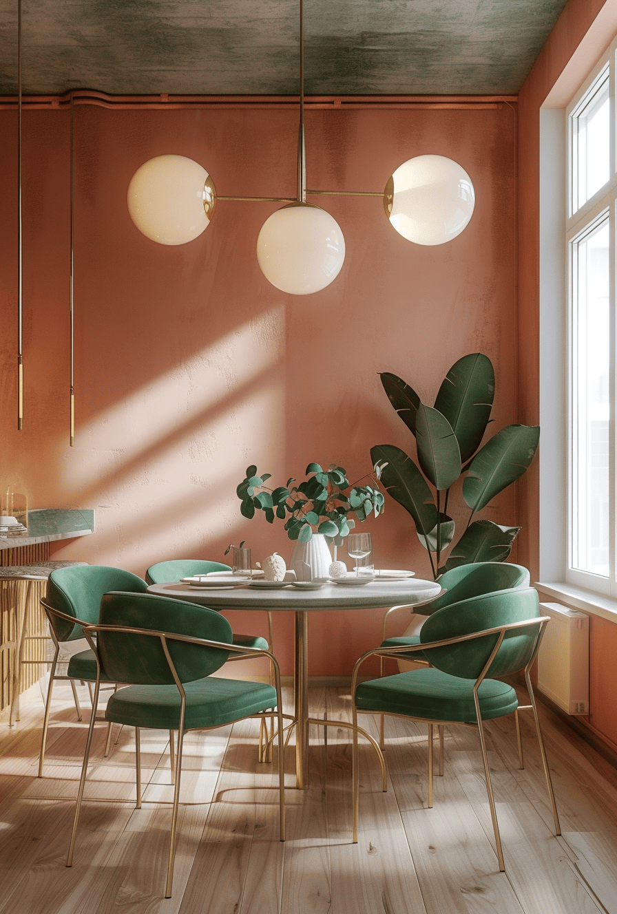 70s dining room spirit through built-in seating
