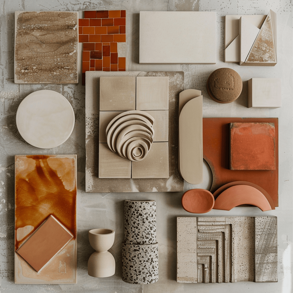 A Victorian color palette moodboard featuring terracotta hues, illustrating their earthy warmth and timeless appeal in traditional decor