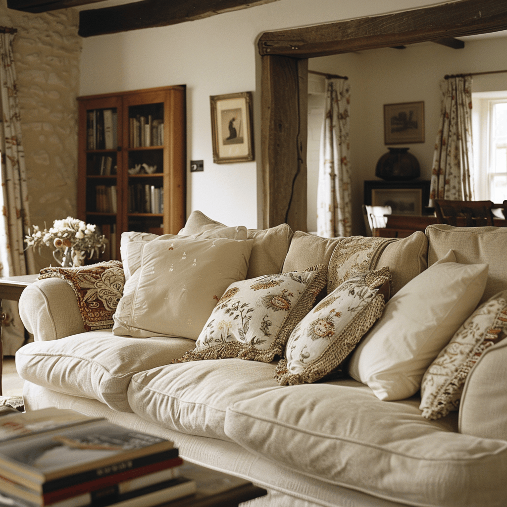 A countryside living room that showcases the importance of a well-chosen sofa, with a focus on selecting a piece that combines comfort, style, and versatility to create an inviting atmosphere