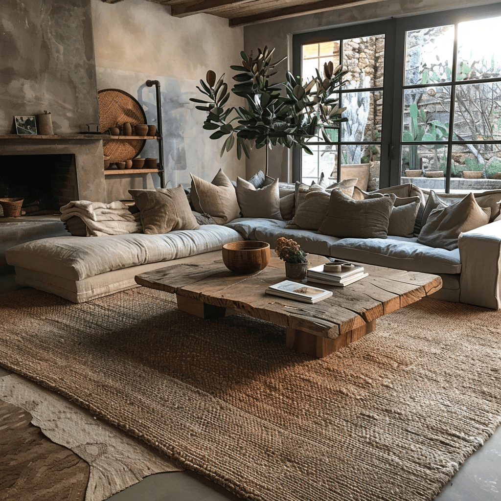 A_cozy_earthy_living_room_with_a_woven_jute_rug_a_reclaimed_wood_coffee_table_and_stone_accents_creating_a_tactile_and_inviting_atmosphere