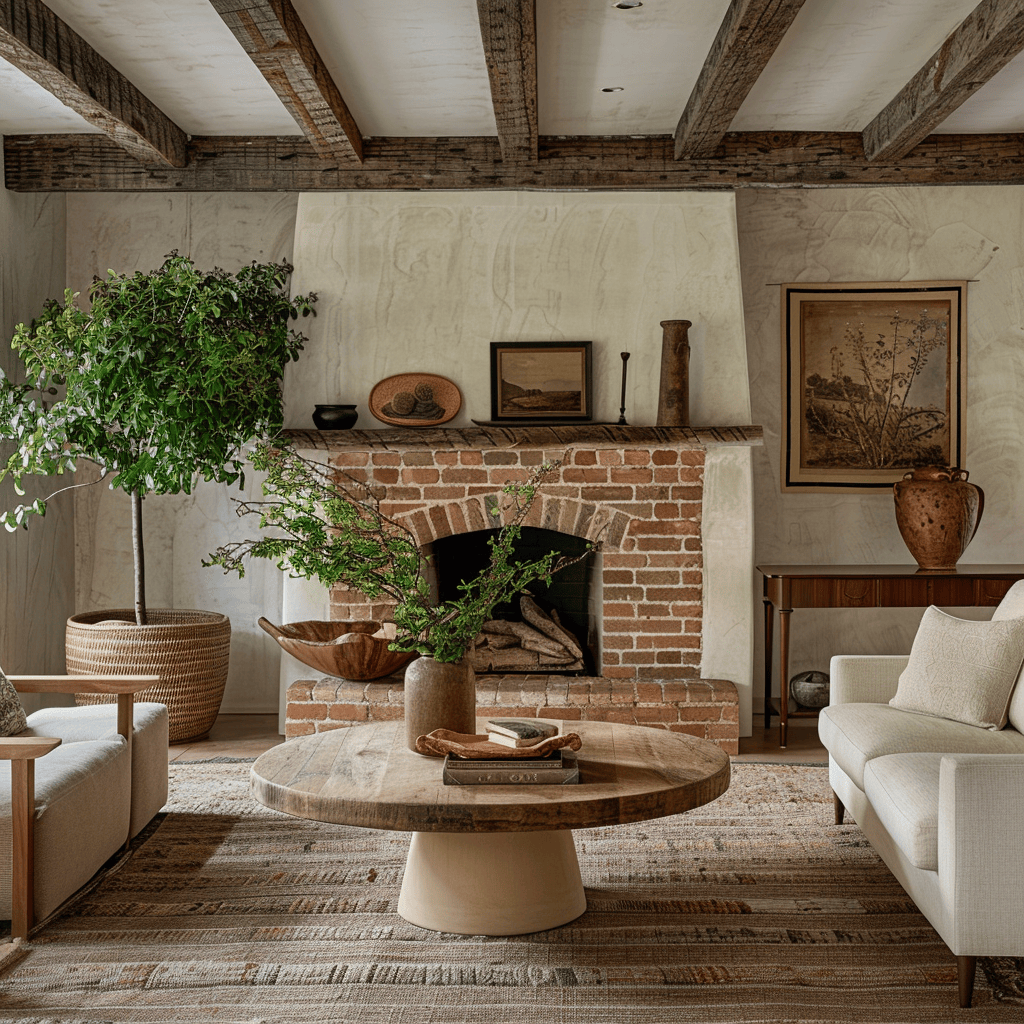 A living space that celebrates the beauty and tranquility of nature, with a thoughtful integration of stone and greenery that creates a sense of connection to the natural world copy