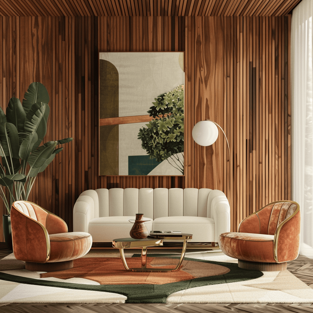 A mid-century modern living room that pays homage to the enduring legacy of the design style, featuring timeless pieces and a nod to the innovative spirit of the era2