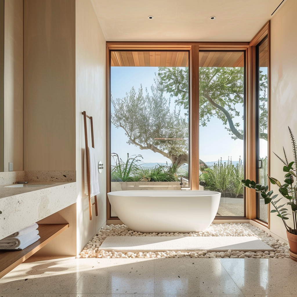 A_spacious_uncluttered_mid-century_modern_bathroom_featuring_clean_lines_organic_shapes_and_a_neutral_color_palette_creating_a_serene_and_timeless_atmosphere