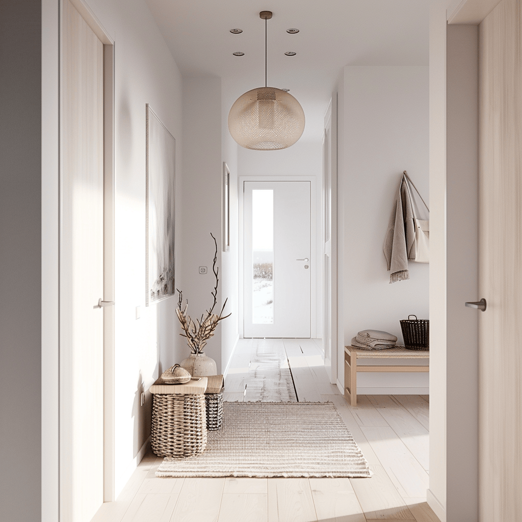 An interior space that exemplifies the essence of Scandinavian minimalism, balancing simplicity, functionality, and natural elements