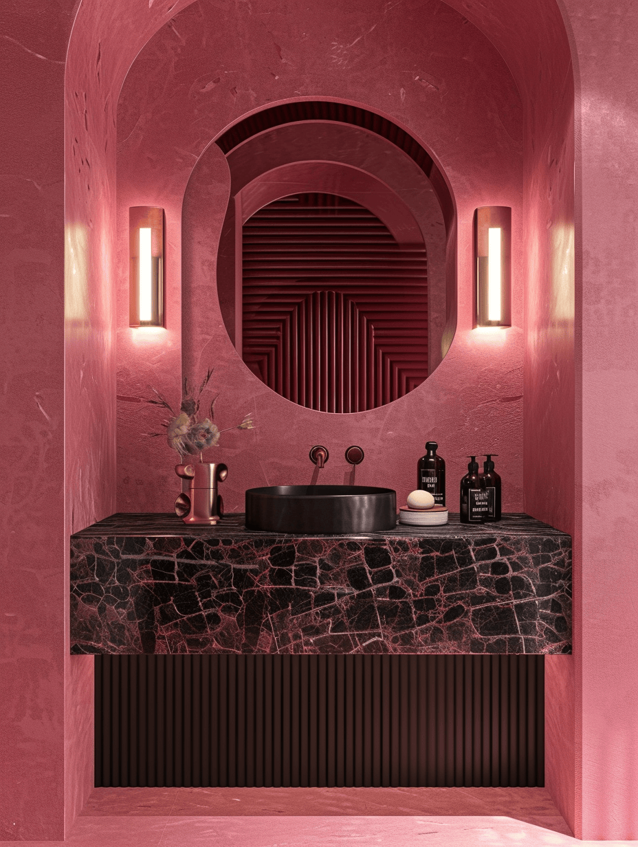 Art Deco bathroom reviving the flair of the Roaring Twenties with stylish design elements