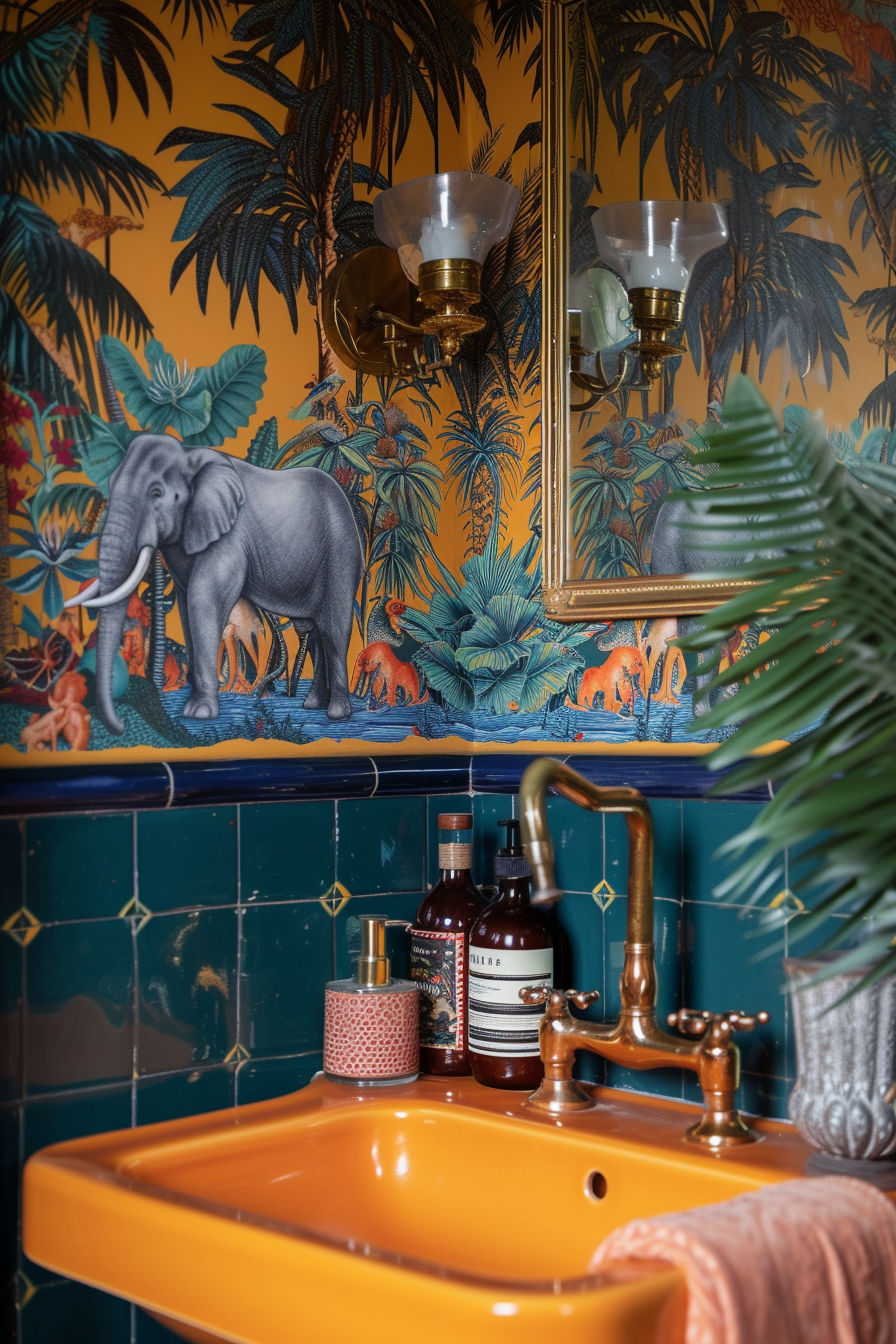 Art Deco bathroom transformation into a masterpiece, where every detail showcases vintage elegance