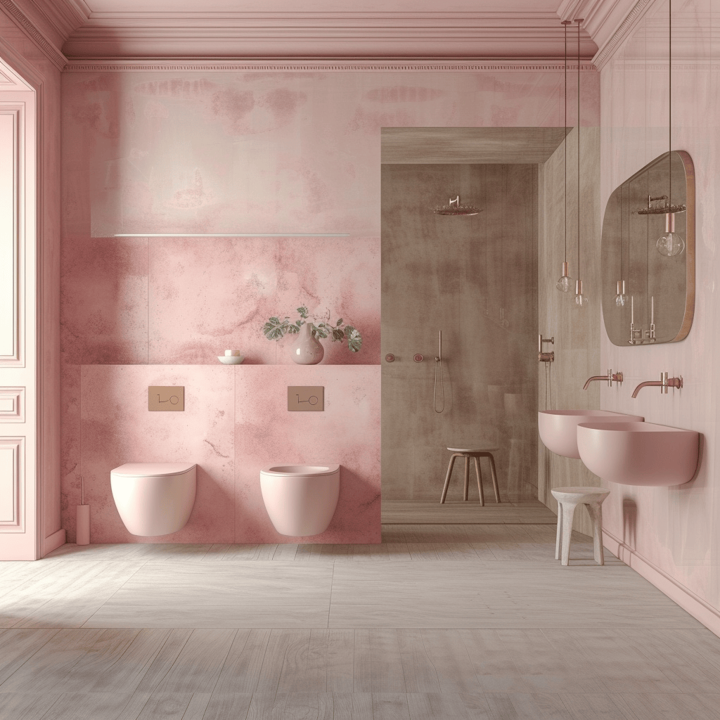 Art Deco bathroom with a classic 1920s sink, blending vintage style with functionality