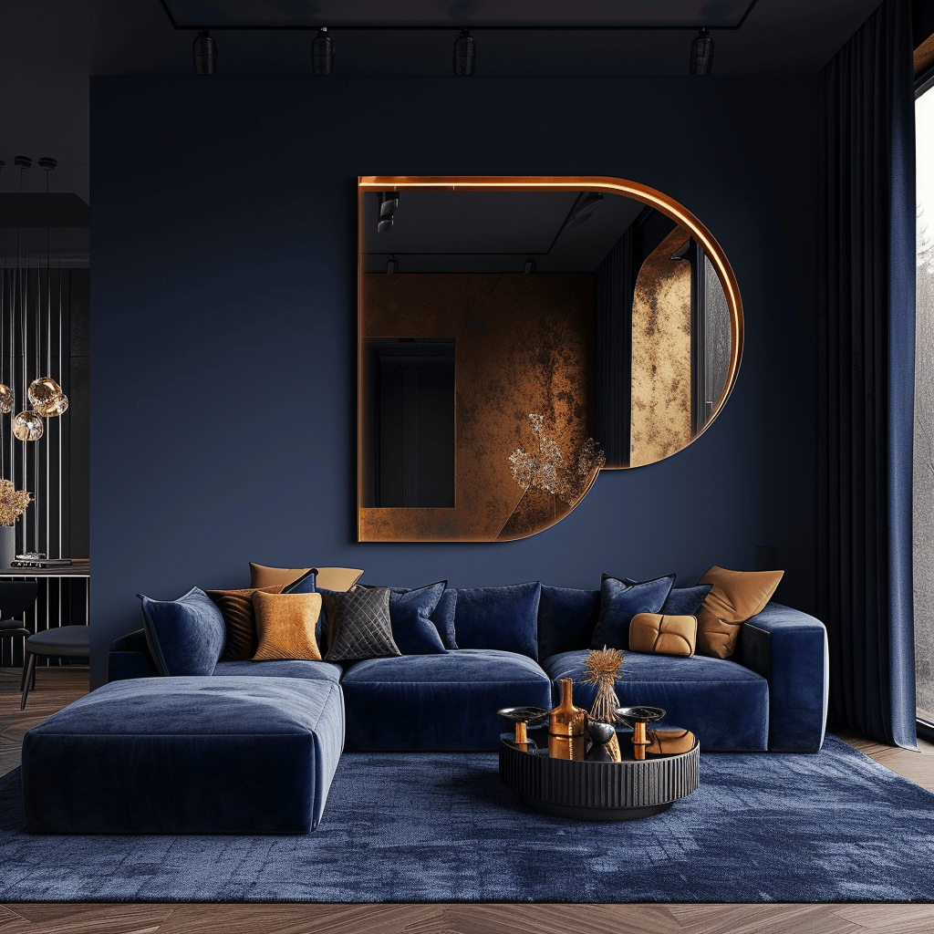 Art Deco living room with marquetry details and lacquer boxes for a refined atmosphere