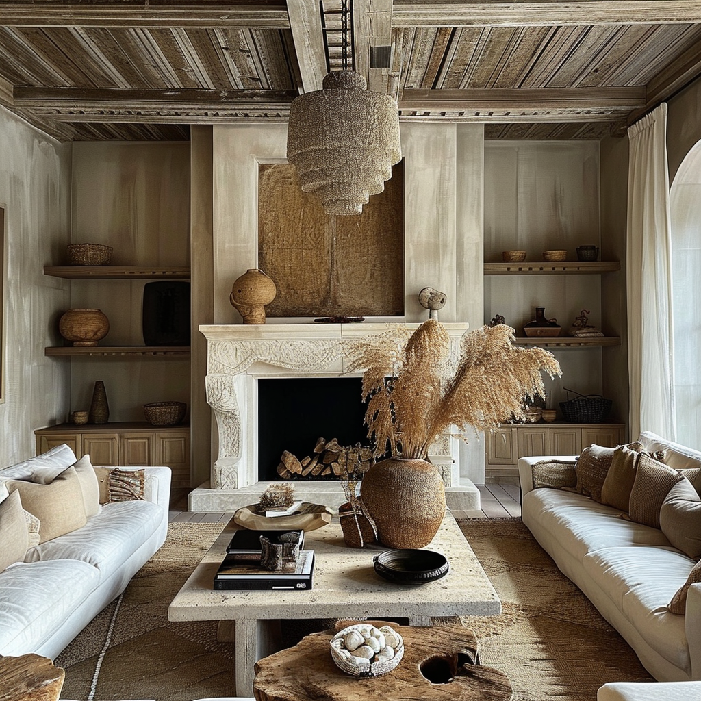 Bohemian living room that celebrates cultural diversity through its decor
