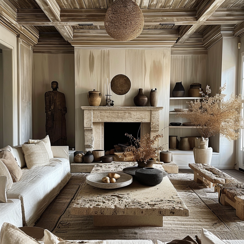 Boho living room with an inviting atmosphere and a touch of whimsy
