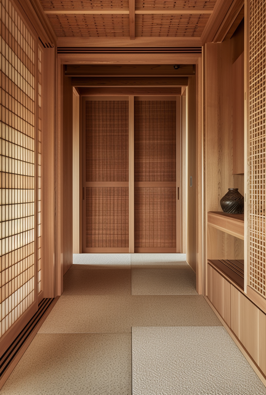 Bold Japanese hallway themes that merge Zen principles with modern design