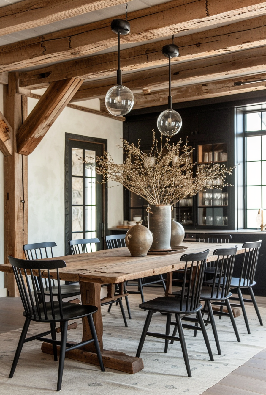 Budget-friendly farmhouse dining room decorating ideas for a rustic look