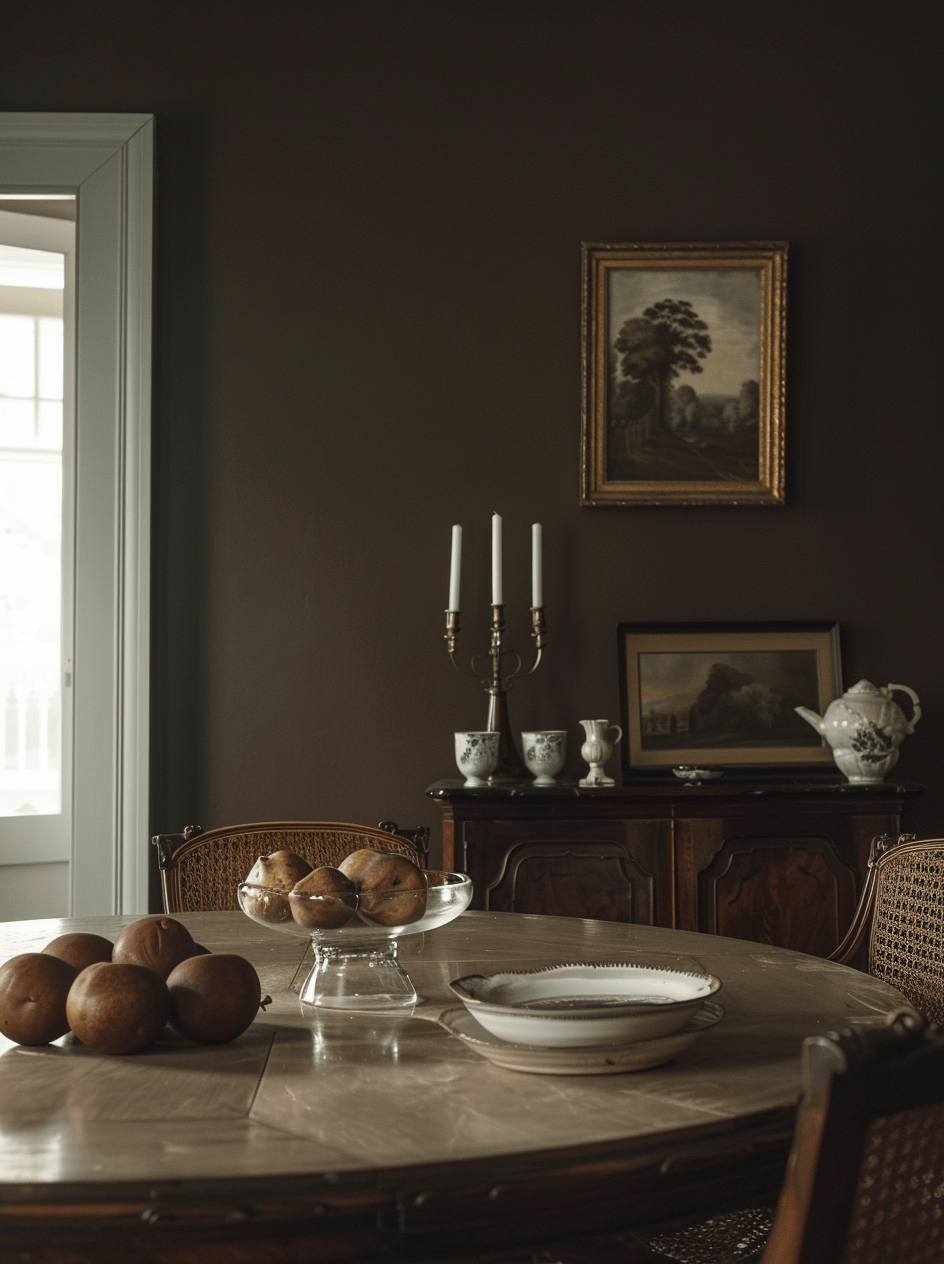 Button-back chairs providing both comfort and style in a Victorian dining room