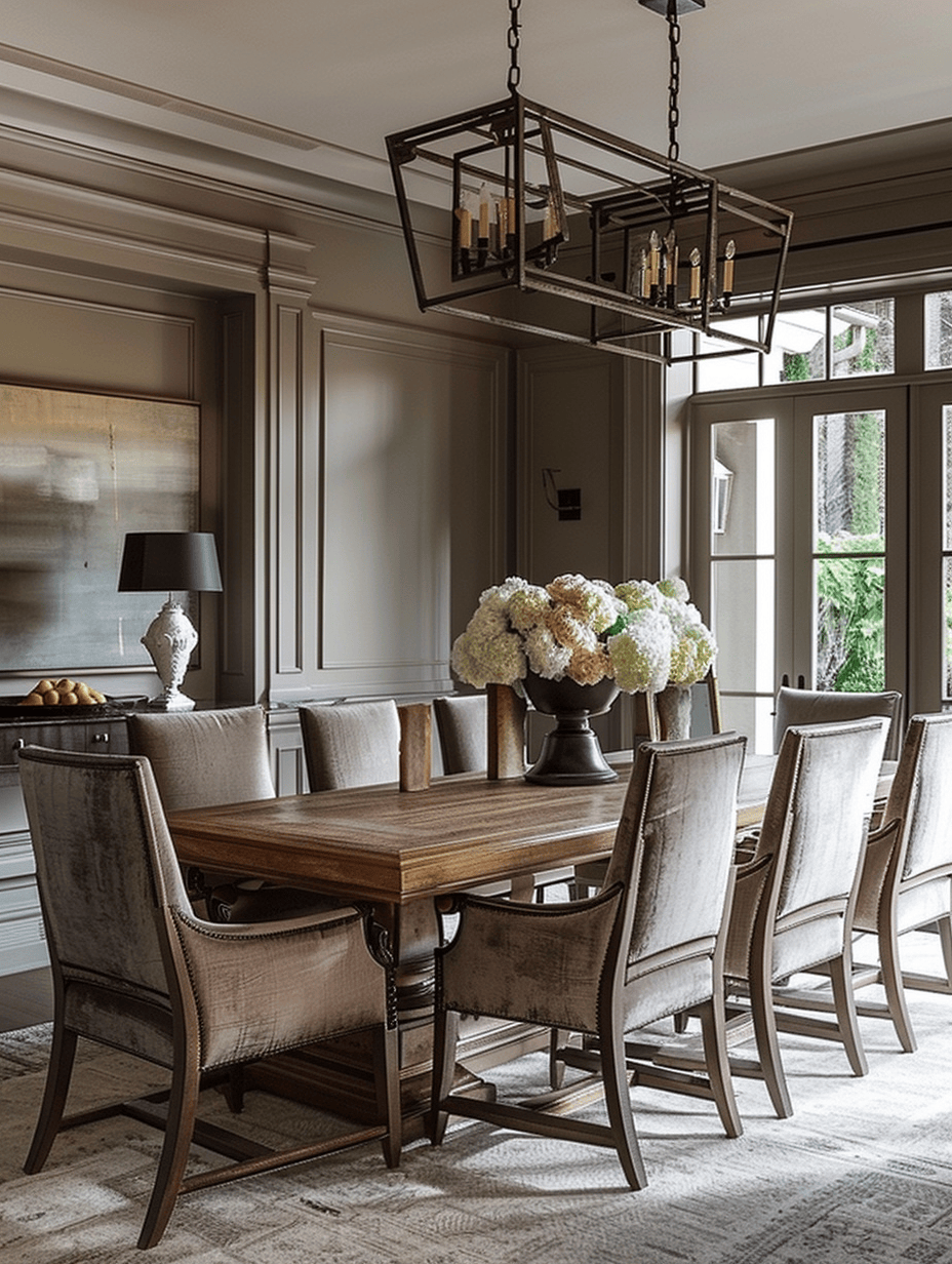 Cast iron radiators in a Victorian dining room, functional yet decorative