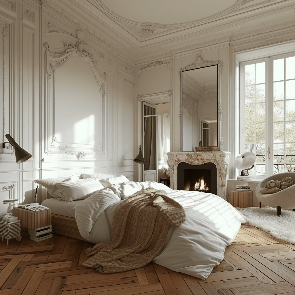 Classic Victorian bedroom updated with a modern twist on traditional aesthetics