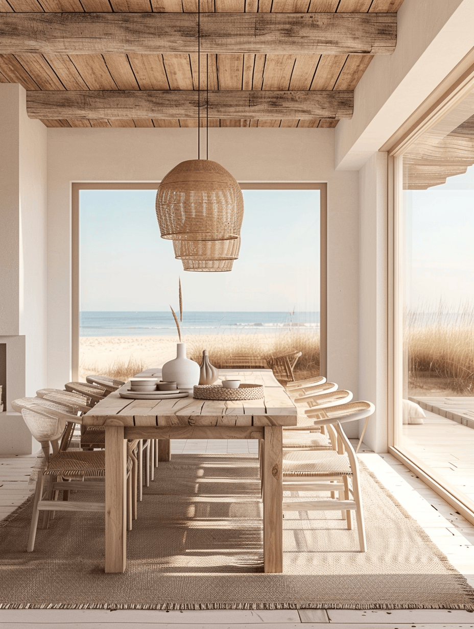 Coastal style dining room featuring elegant maritime furniture and decor