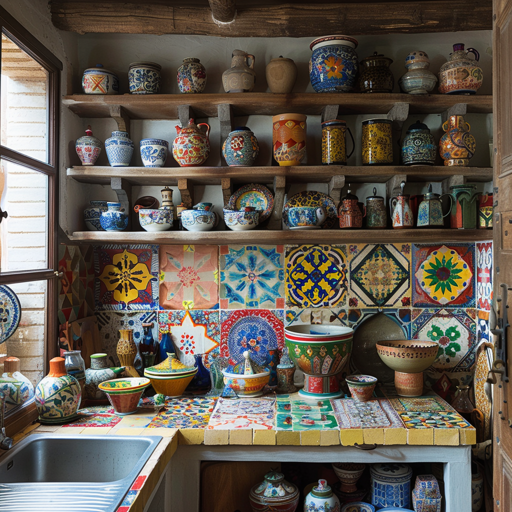 Colorful moroccan kitchen design
