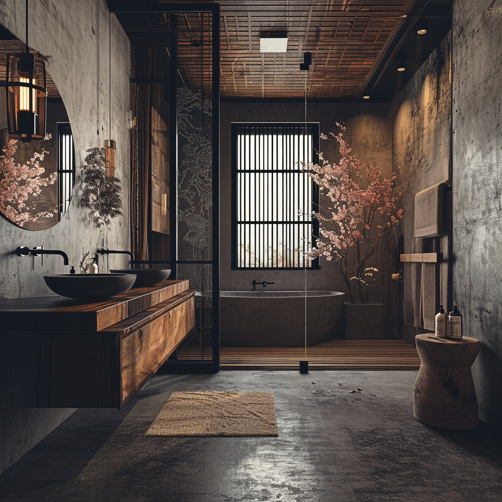 Compact and elegant Japanese bathroom design in a small space with minimalist decor..png