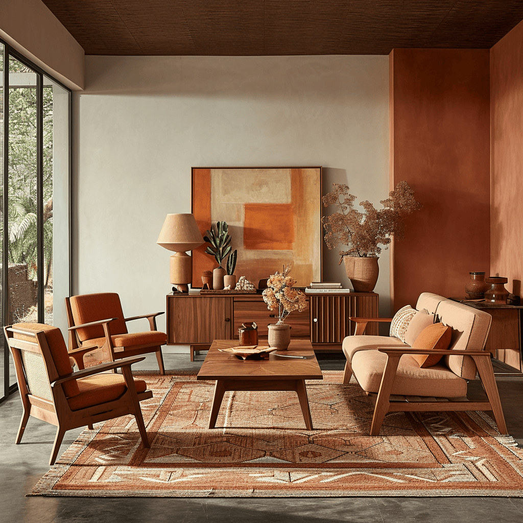 Cozy 70s house decor with a focus on comfort and vintage style