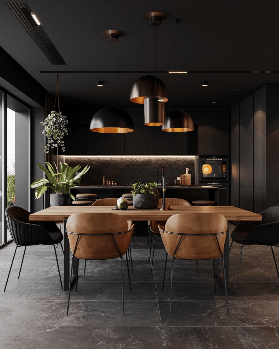 Cozy dark dining room ideas with soft lighting and luxurious fabrics