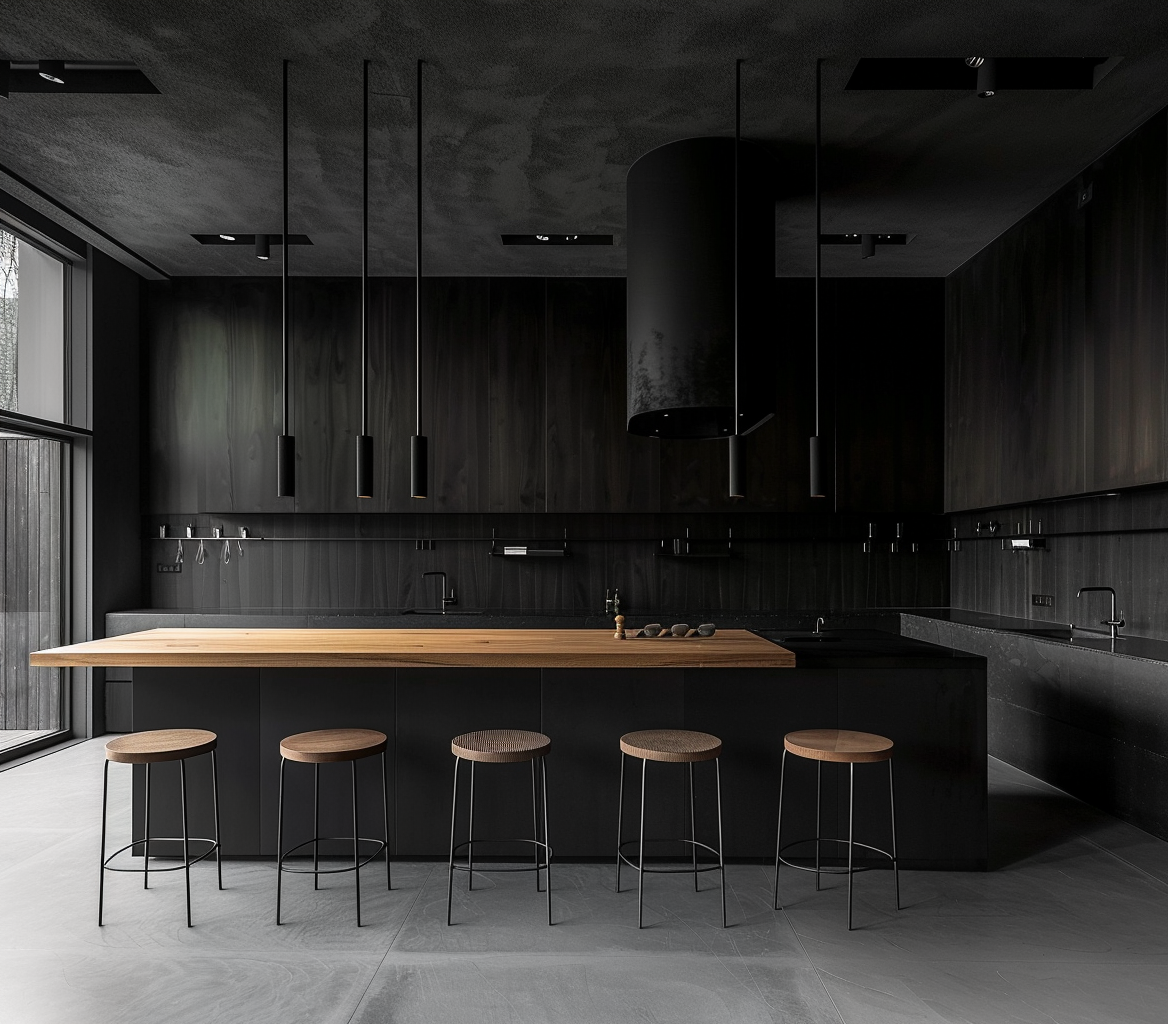 Dark Kitchen Essentials/ Essential elements for creating a captivating dark-themed kitchen space