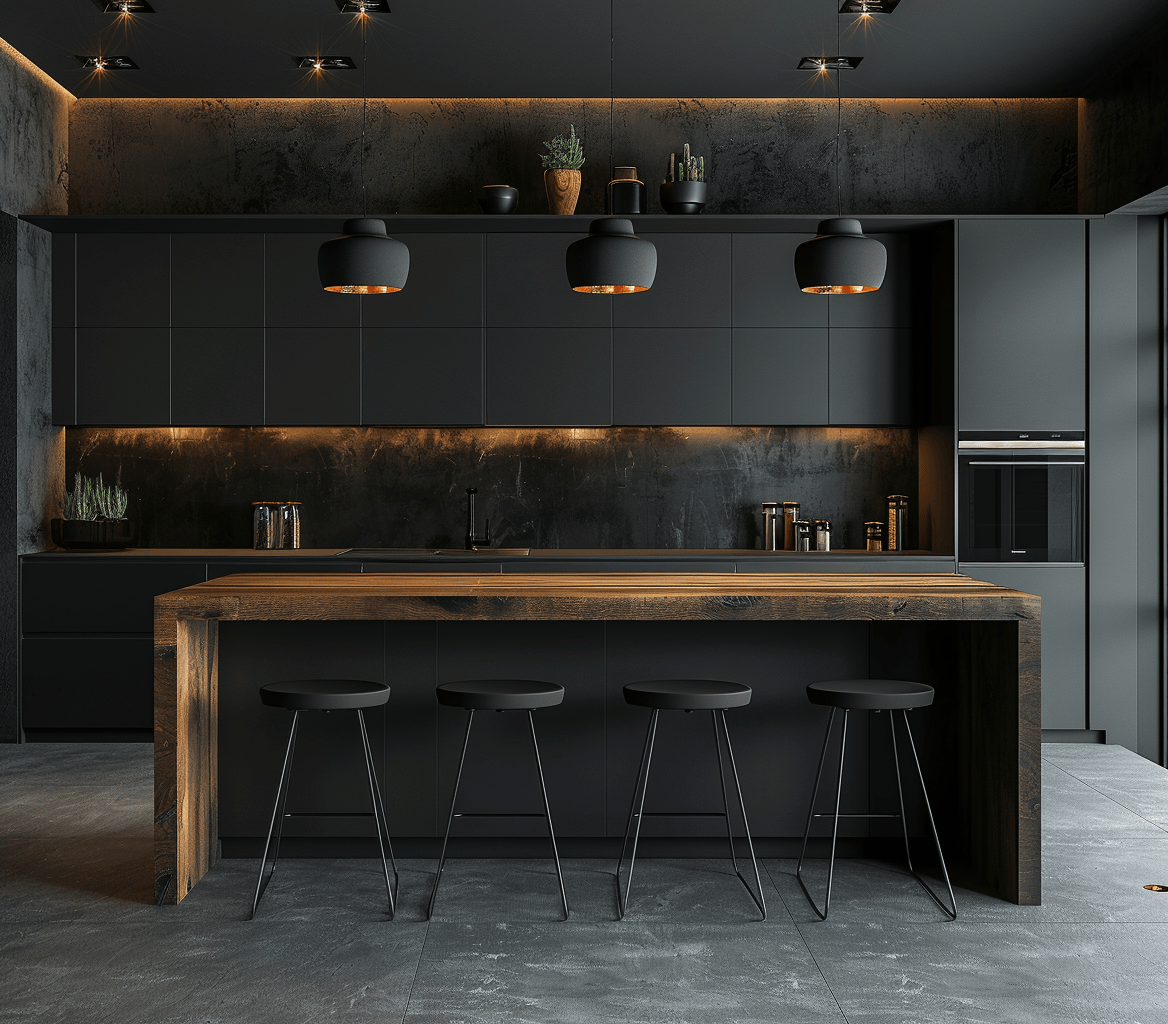 Dark Kitchen Innovations/ An innovative dark kitchen redefining modern home spaces