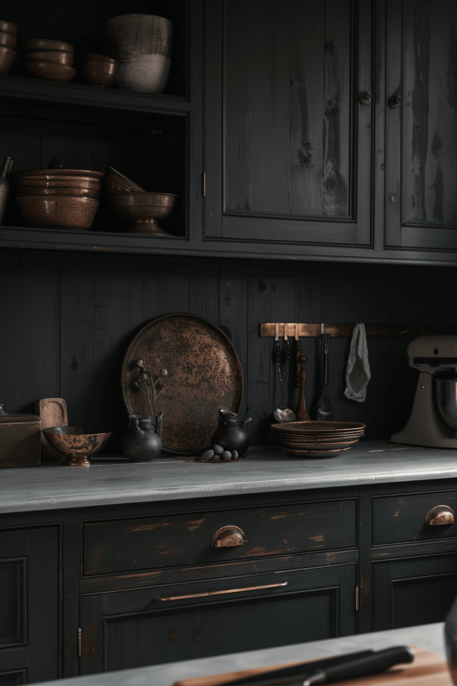 Dark Kitchen Inspirations/ A beautifully designed dark kitchen full of inspiration and deep tones