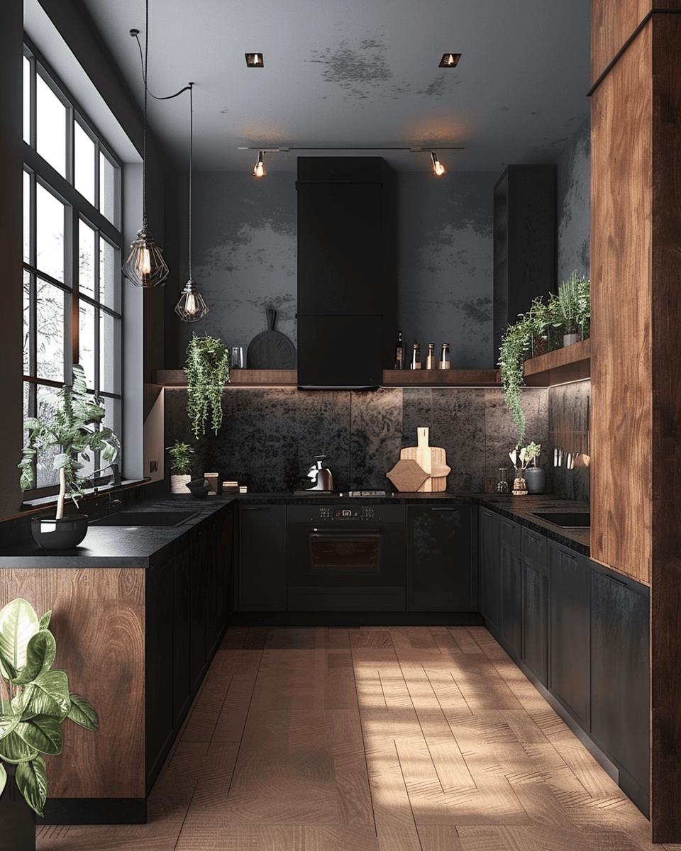 Dark Kitchen Islands/ A stylish and functional dark kitchen island as the room's focal point