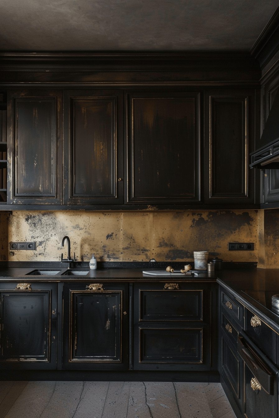 Dark Kitchen Lighting/ A dark kitchen illuminated with stylish and depth-enhancing lighting