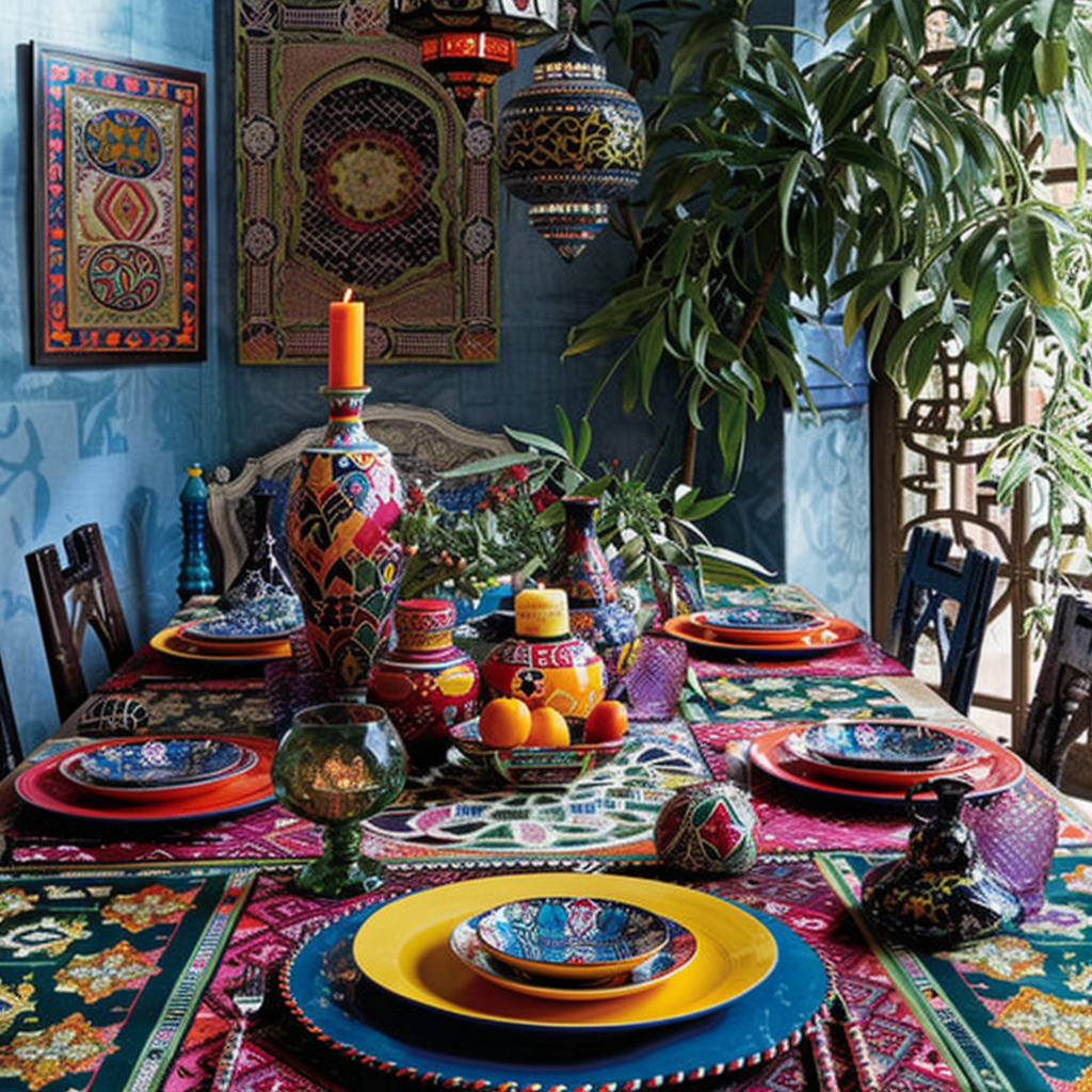 Decorative moroccan dining tones