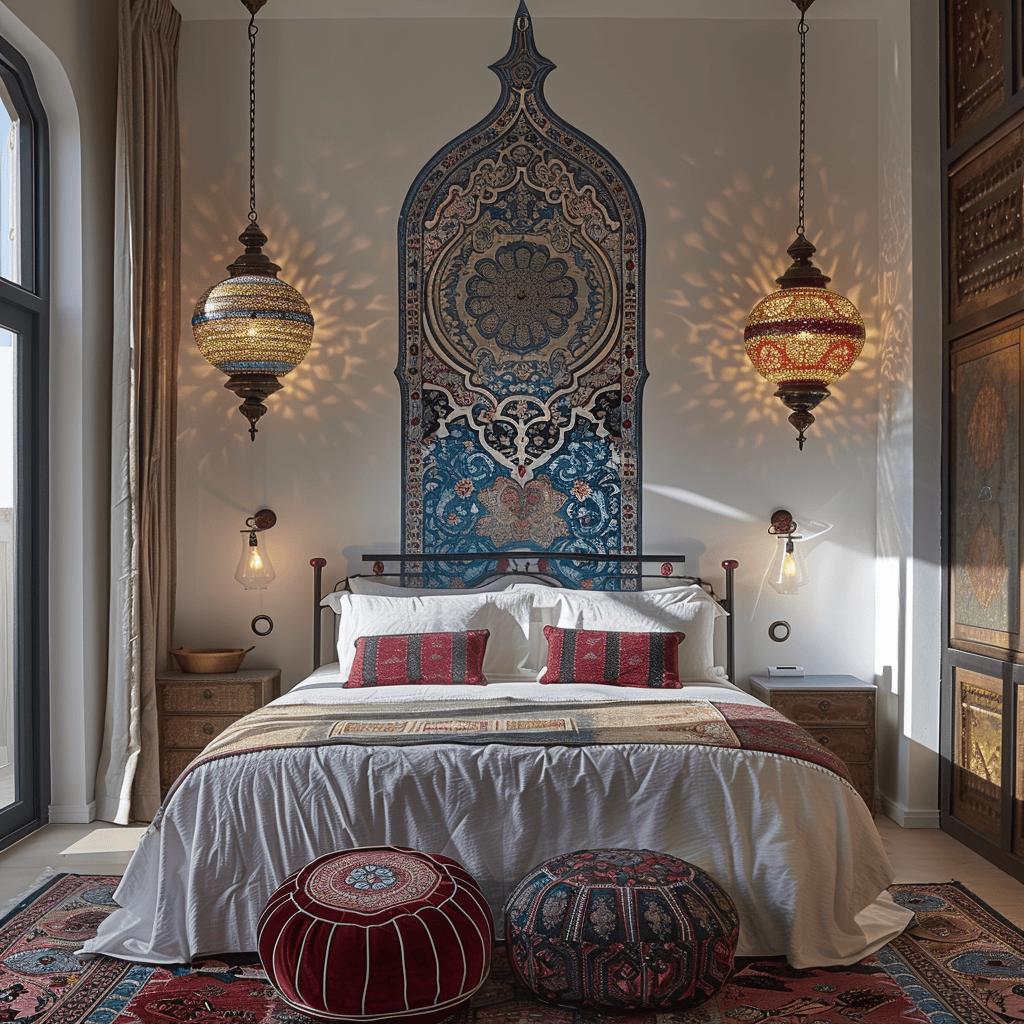 Depth moroccan bedroom accents