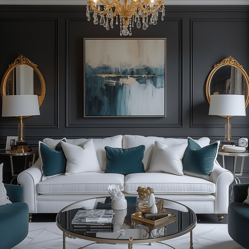 Design mastery in a Victorian living room with a blend of modern and classic elements