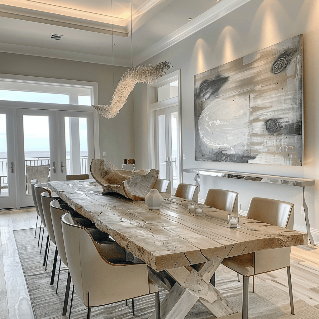 Dining room showcasing driftwood inspired taupes4
