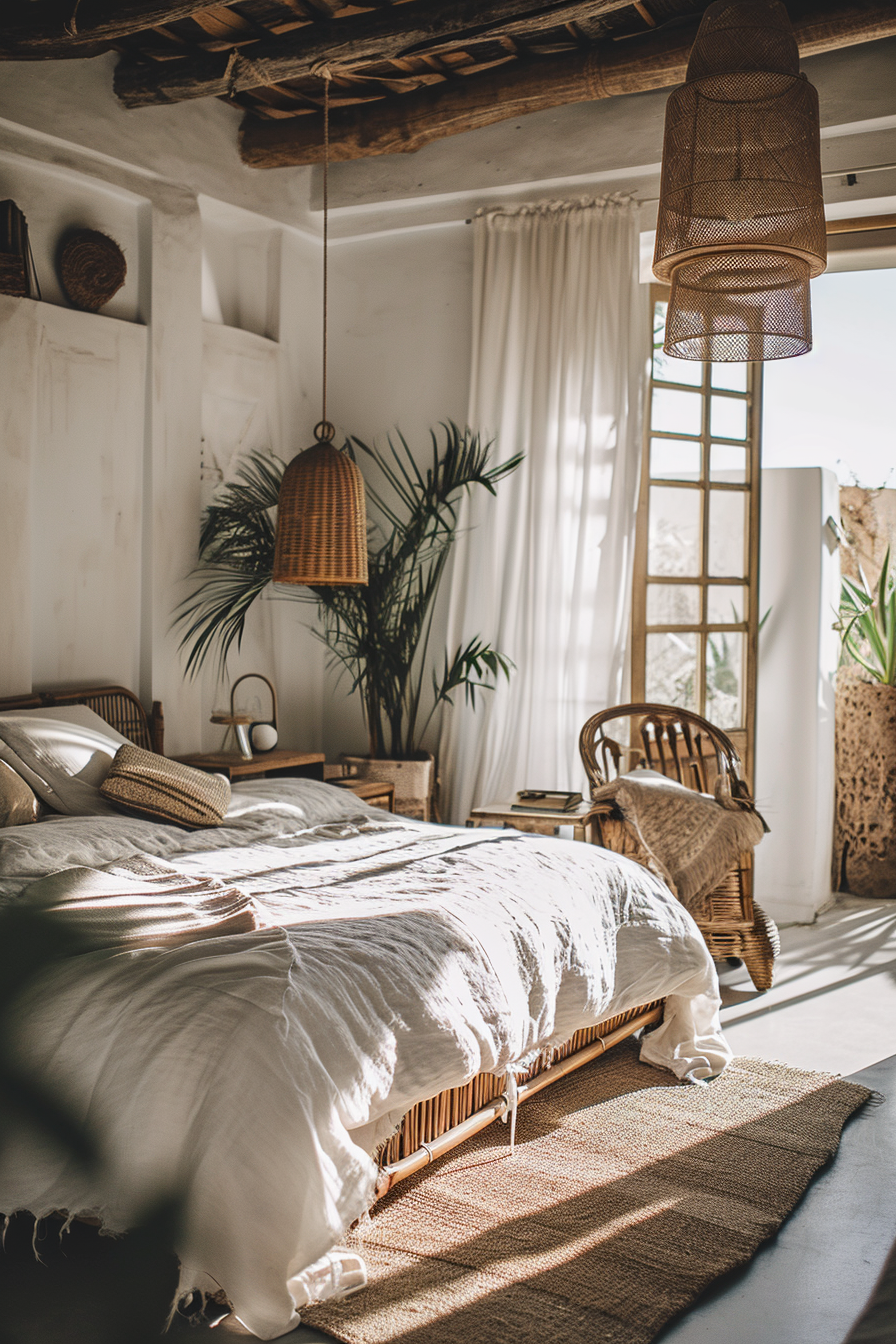 Dreamy Boho bedroom with soft pastel colors and whimsical decor