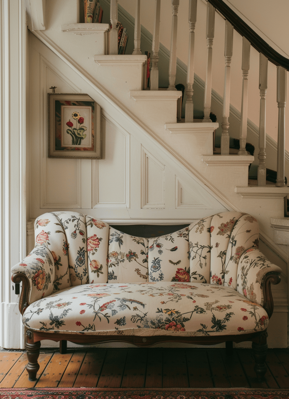 Elegant Victorian hallway featuring antique furniture and contemporary finds