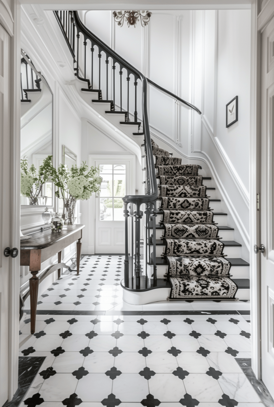 Elegant Victorian hallway window treatments enhancing natural light with historical style