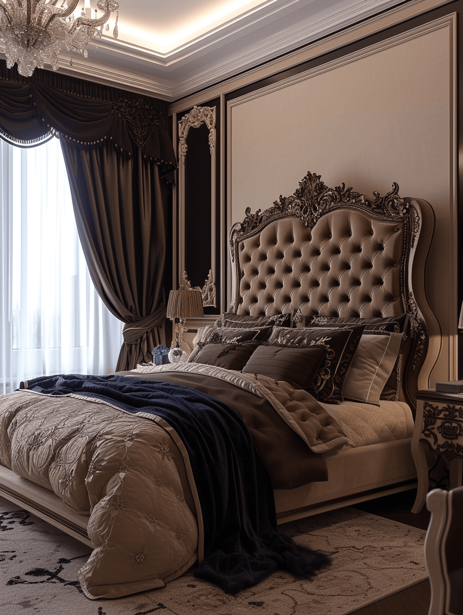 Enchanting Victorian bedroom decorated with modern touches and classic elegance