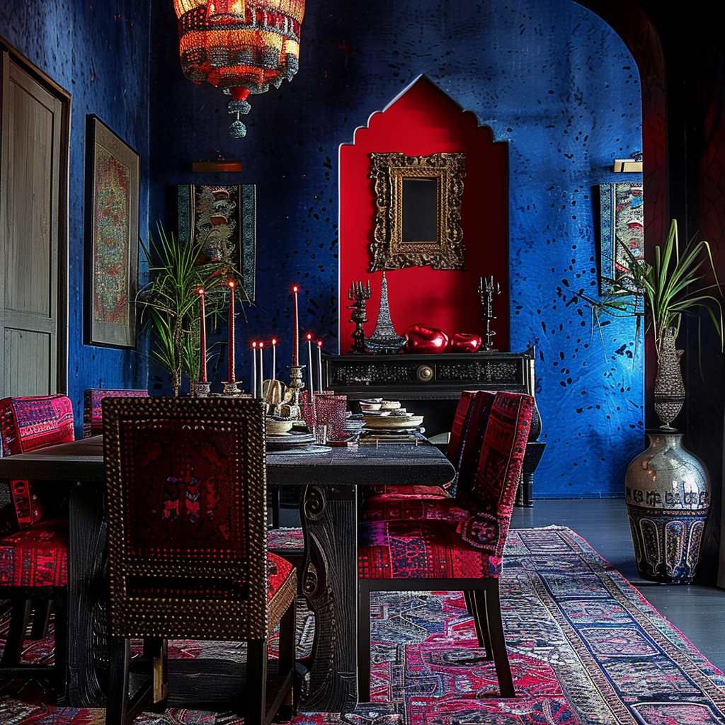 Energetic moroccan dining colors