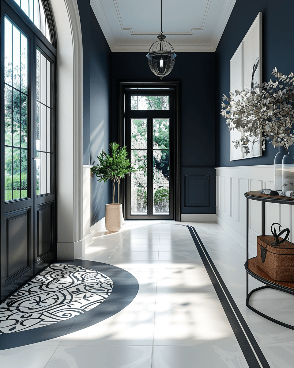 Essential Art Deco hallway creating a cohesive vintage look with classic elements